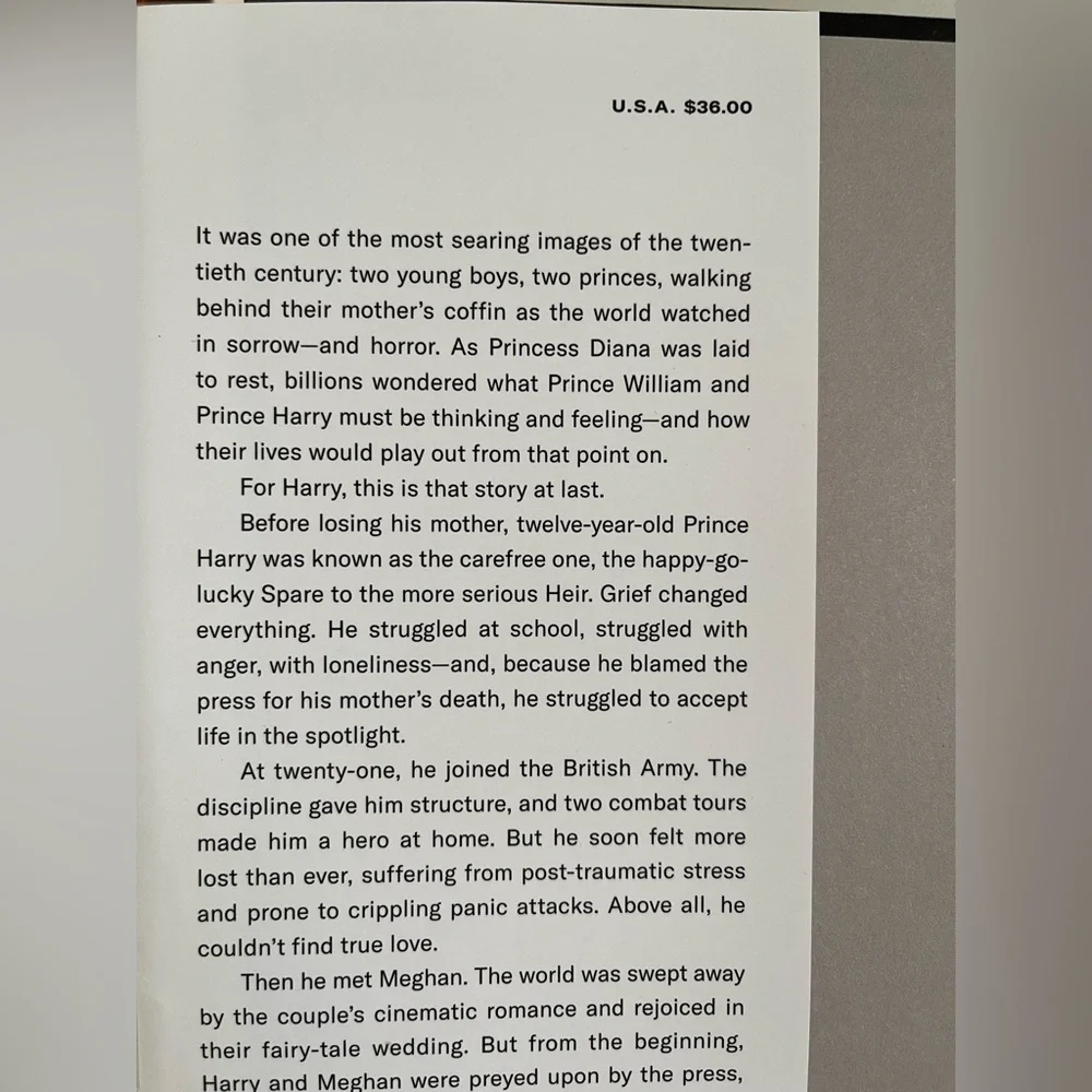 SPARE by Prince Harry - Hardback Book Vacation Read Book Club Royal Family